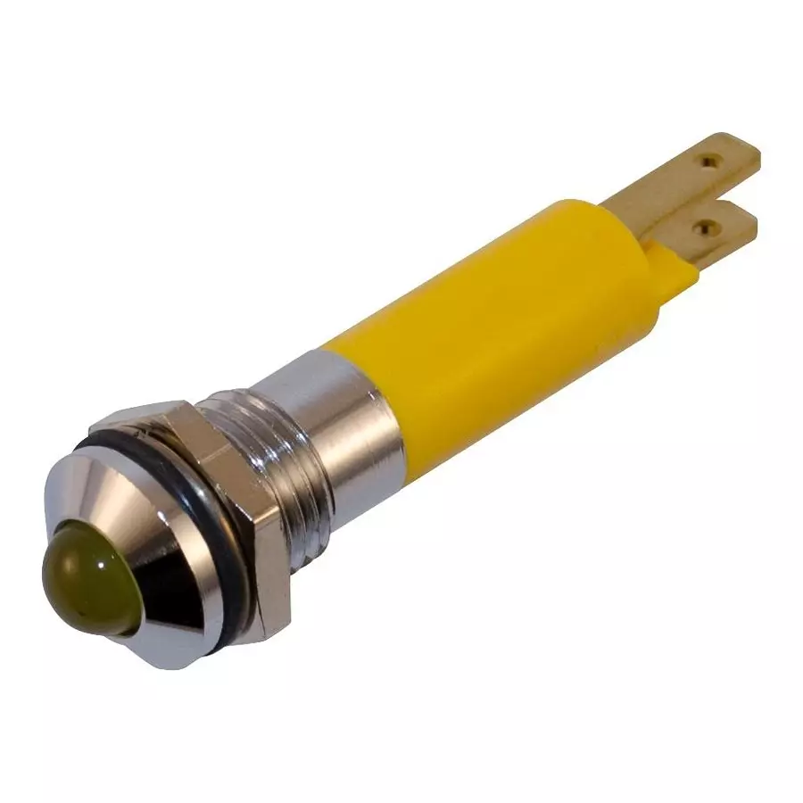 WAMCO Panel Mount Indicator, Led, 8Mm, Yellow, 24V, WL-19040352