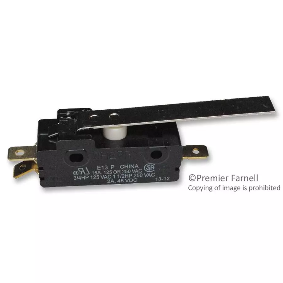 ZF Microswitch, Hinge Lever, Spdt 15A 250V, 0E13-00H0