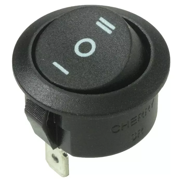 ZF Switch, Rocker, Spdt, 20A, 250V, Black, SRJ24A3HBBNN