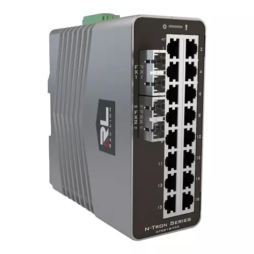 RED LION CONTROLS ETHERNET SWITCH, VDC, 18 PORT, 15KM, NT-5018-FX2-ST15