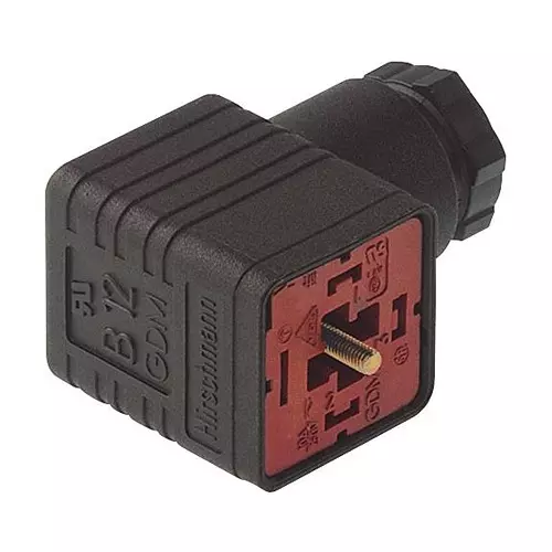 HIRSCHMANN RECTANGULAR CONN, RCPT, 2+PE, SCREW, GDM 2011 J BLACK