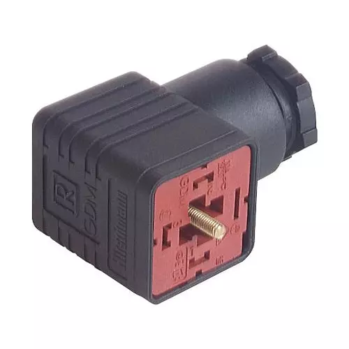 HIRSCHMANN RECTANGULAR CONN, RCPT, 2+PE, SCREW, GDM 2012 J BLACK (UNASSEMBLED)