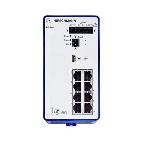 HIRSCHMANN ETHERNET SWITCH, RJ45 X 8, DIN RAIL, BRS40-8TX