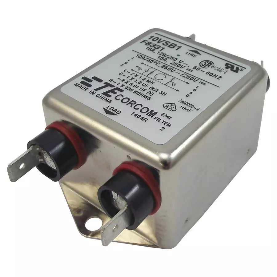 CORCOM - TE CONNECTIVITY POWER LINE FILTER, EMI/RFI, 10A, 360UA, 10ESB1