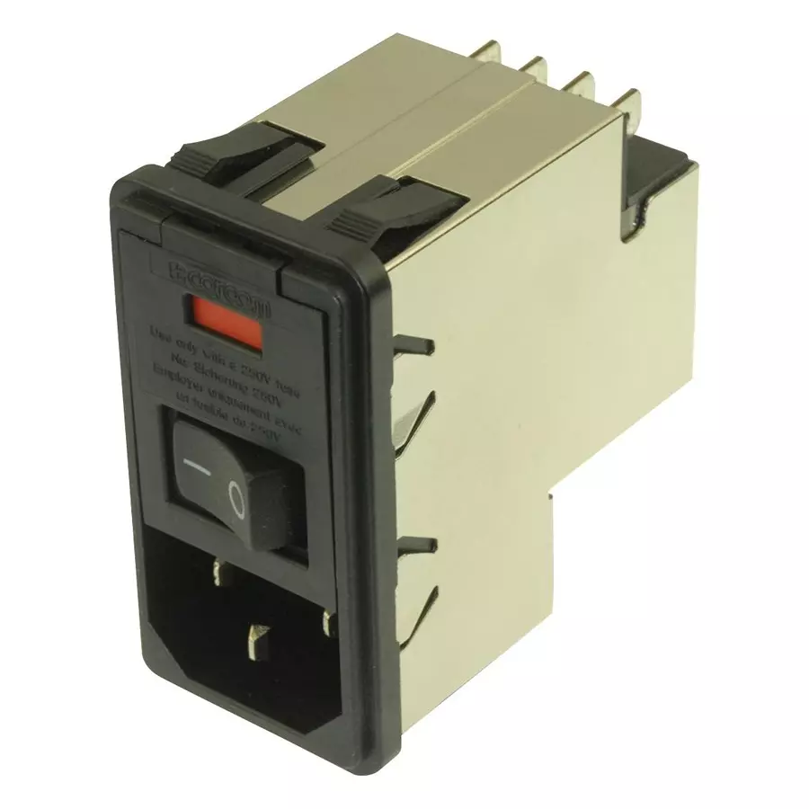 CORCOM - TE CONNECTIVITY IEC FILTER, STANDARD, 6A, 250VAC, QC, PS0S0DS6B