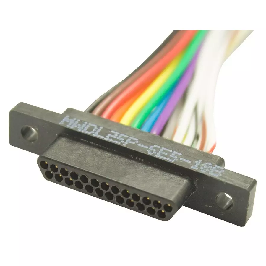 GLENAIR CABLE, 9POS, MICRO D PLUG-FREE END, 18", MWDL-9P-6E5-18B