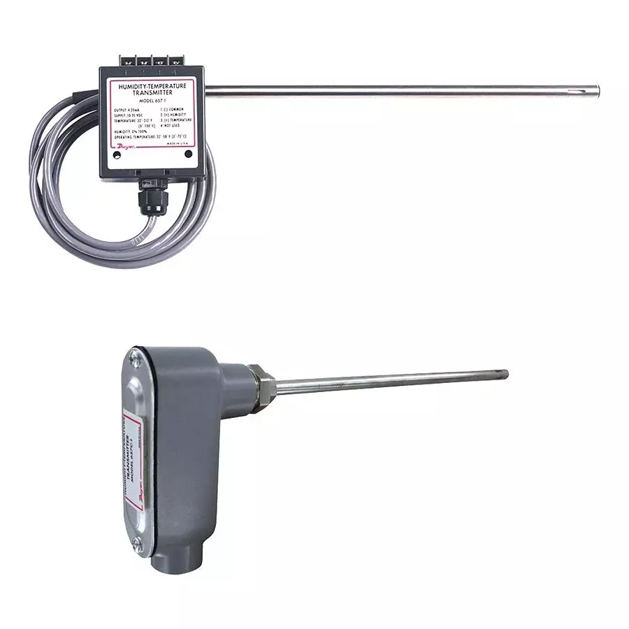 DWYER RH/TEMP TRANSMITTER, 0%-100%, 35V, 657C-1.