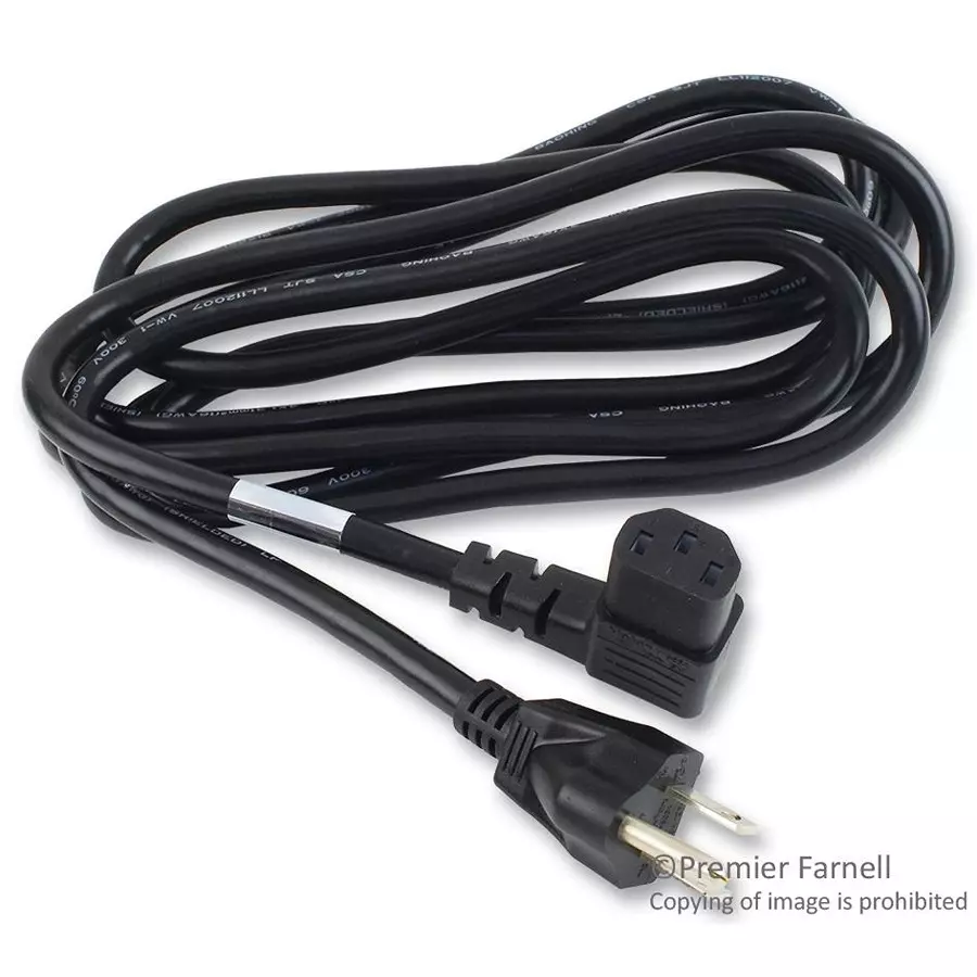 VOLEX POWER CORD NEMA5-15P/IEC, 9.8FT, 13A BLACK, 17609
