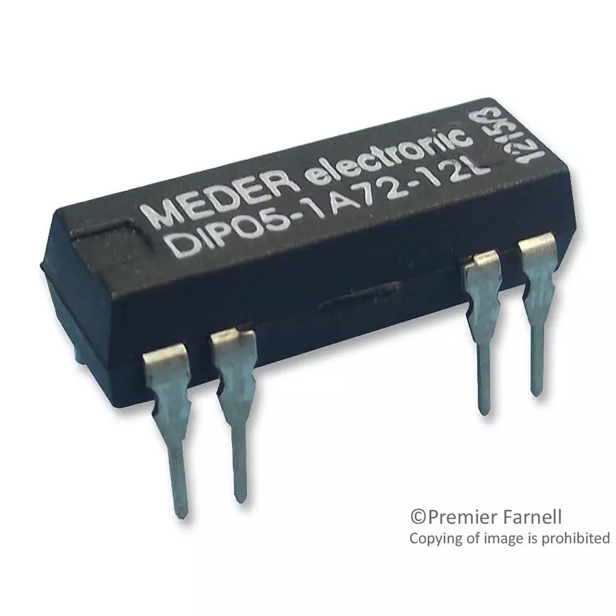 STANDEXMEDER RELAY, REED, DPST-NO, 200V, 0.5A, THT, DIP05-2A72-21D