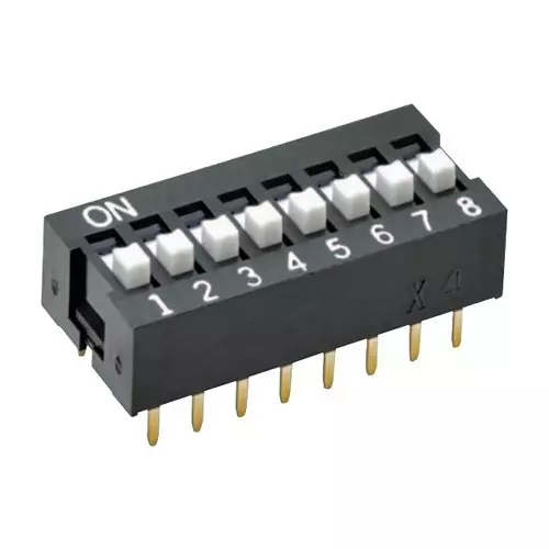 OMRON DIP SWITCH, 4POS, SPST, RAISED, A6E-4104-N