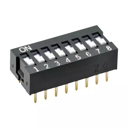 OMRON DIP SWITCH, 4POS, SPST, FLAT, A6E-4101-N