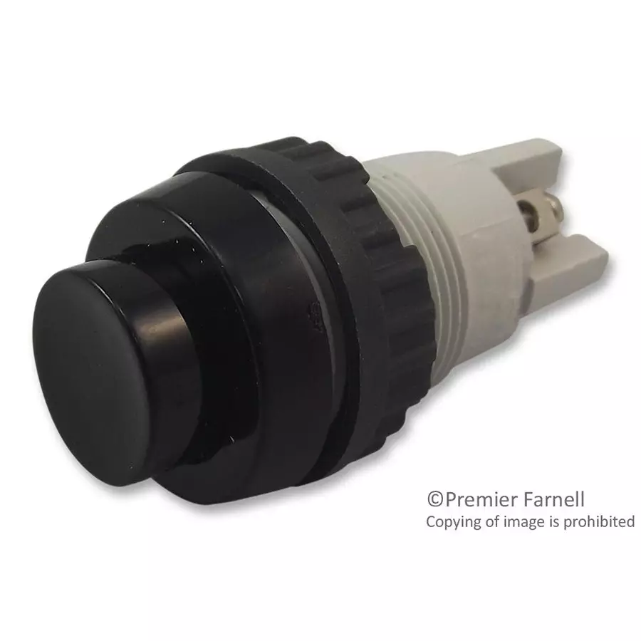 RAFI SWITCH, PUSHBUTTON, MOM, OPAQUE, BLACK, 1.01.102.001/0104