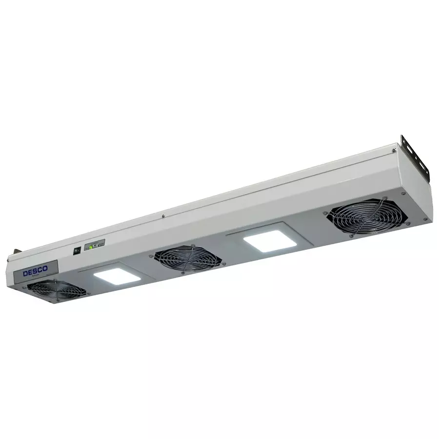 DESCO OVERHEAD IONIZER W/LIGHT, 3 FAN, 120VAC, 60468