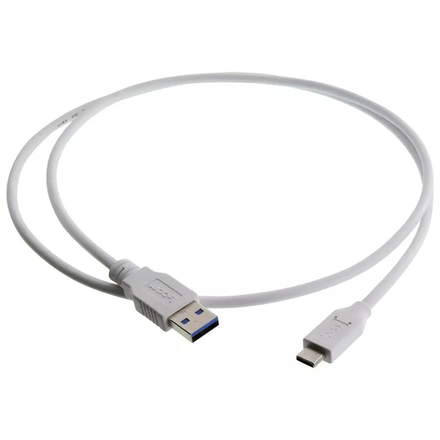L-COM USB CABLE, 3.0 A PLUG-C PLUG, WHT, 3.3FT, U3A00063-1M