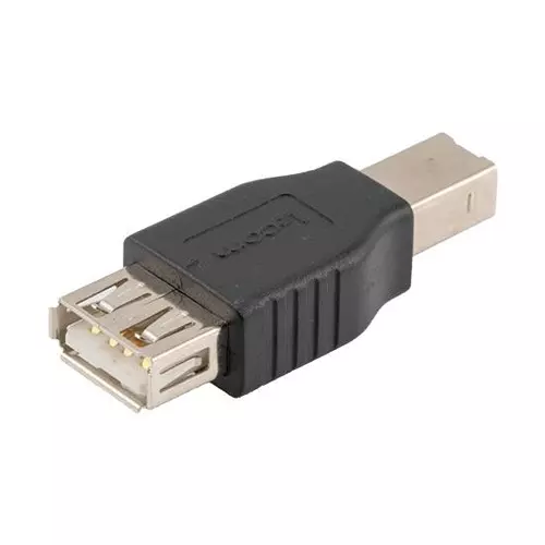 L-COM USB ADAPTER, 2.0 TYPE A RCPT-TYPE B PLUG, U2C00042
