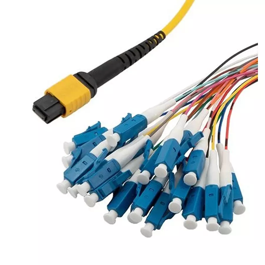 L-COM FIBRE CORD, MPO JACK TO LC, 24FIBRES,10M, MPF24OS2-09LCR-10