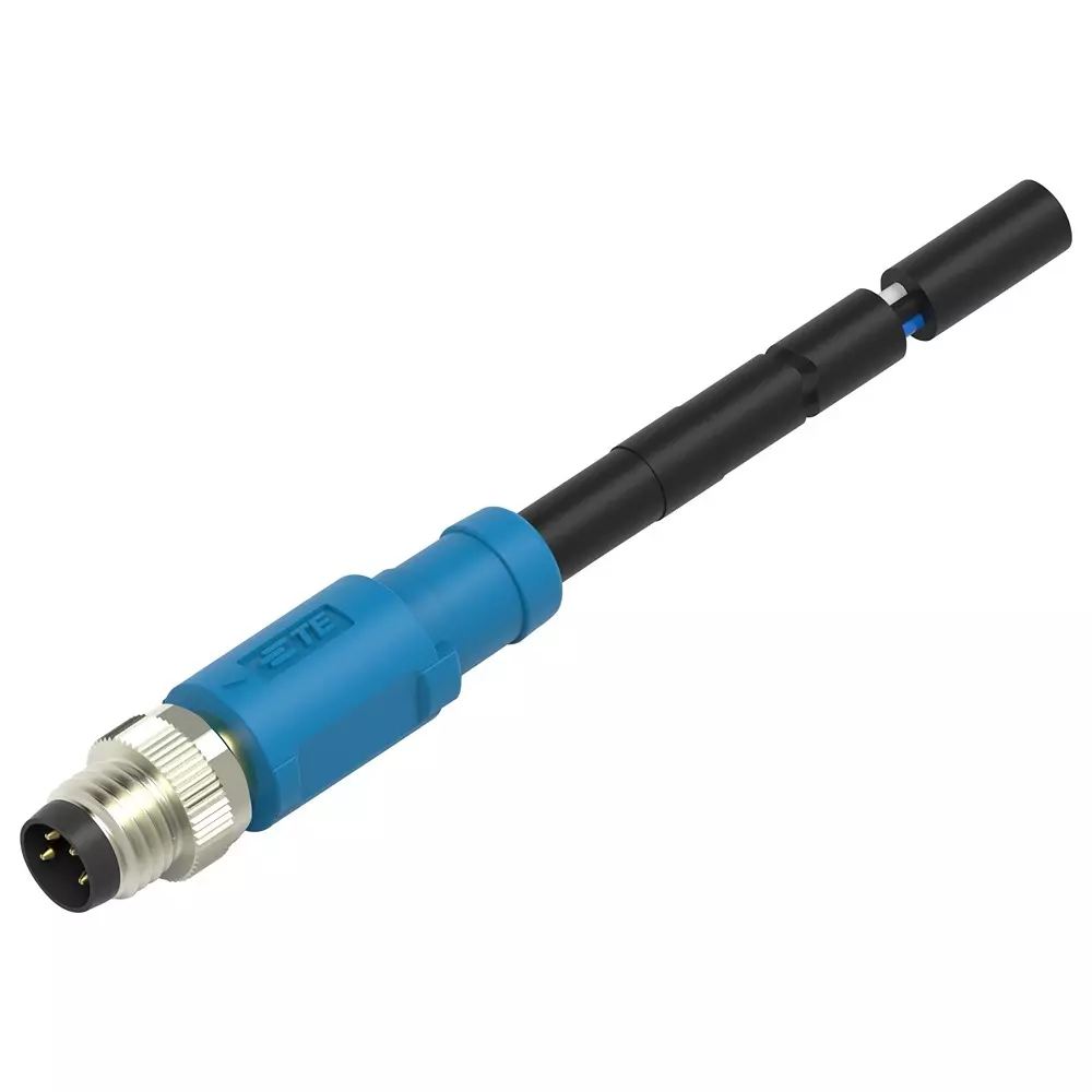 TE CONNECTIVITY Sensor Cord, 4P M8 Plug-Free End, 19.7", T4061110004-001