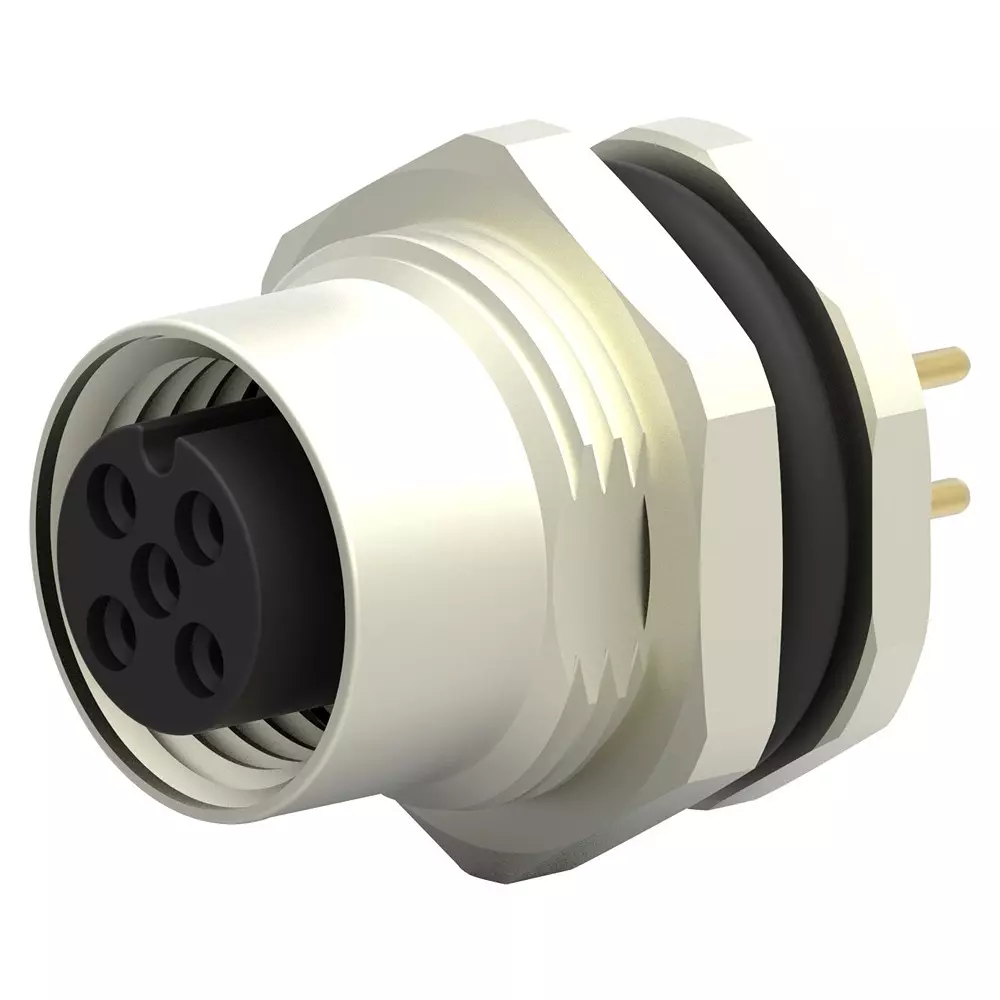 TE CONNECTIVITY Sensor Connector, M12, Rcpt, 5Pos, Panel, T4141012051-000