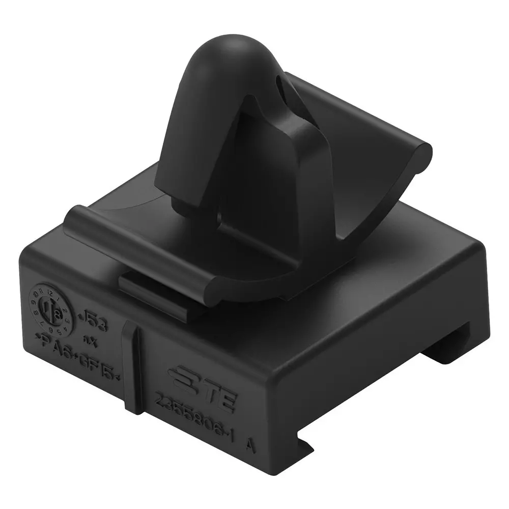 TE CONNECTIVITY Clip, Pa6 Gf15, Black, 2355806-1