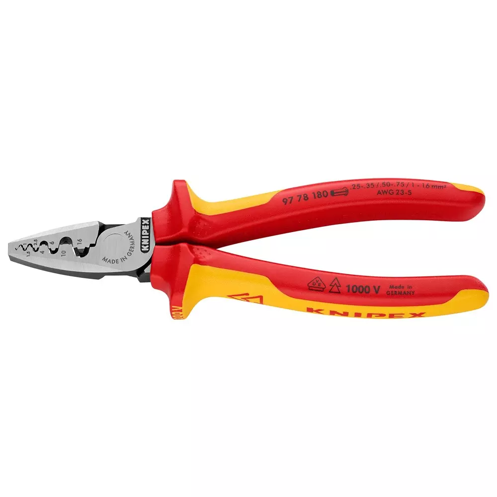 KNIPEX Crimping Pliers, Cable Links, Vde, 9 Way, 97 78 180
