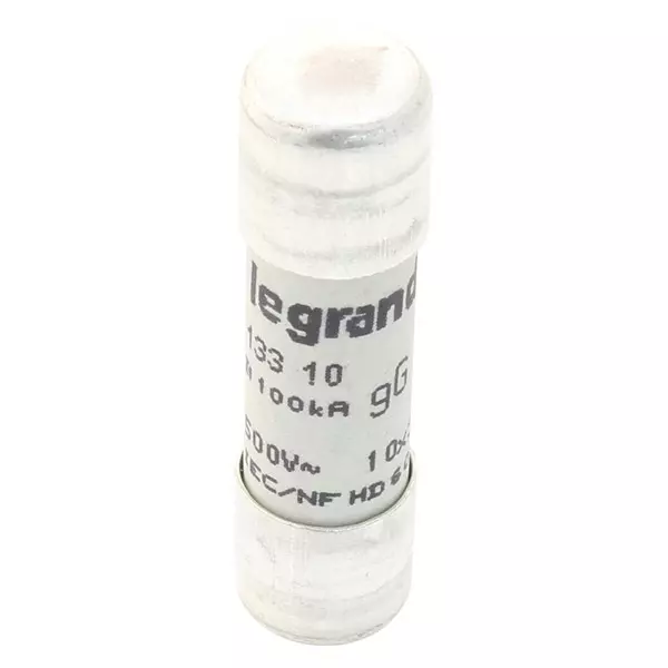 LEGRAND Fuse, Cartridge, Gg 10X38 10A 5Ag, 13310