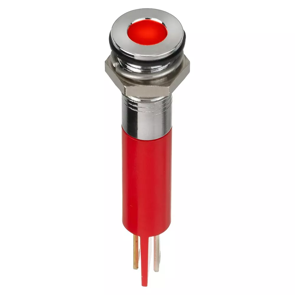 APEM Led Indicator, Panel, 8mm, Red, 220VAC, Q8F1CXXHR220E