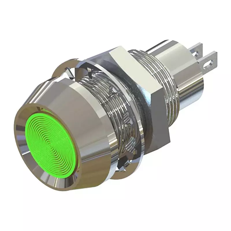 MARL Panel Indicator, Green, 12.7mm, 28VDC, 512-532-23