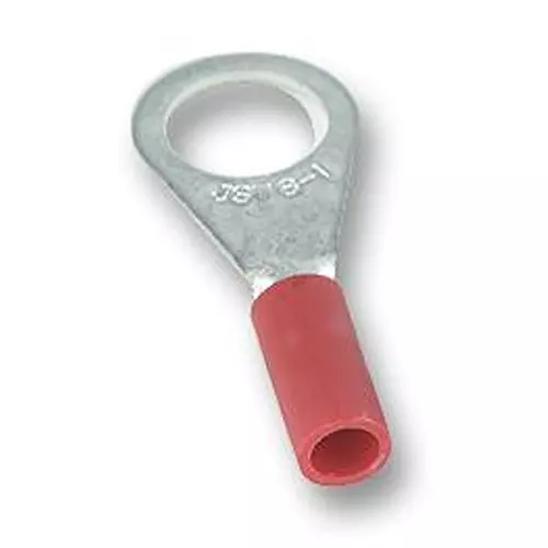 JST (JAPAN SOLDERLESS TERMINALS) Crimp Terminal, Ring, 6mm, Red, FVGS6-1 (LF) K (Pack of 100 Pcs)