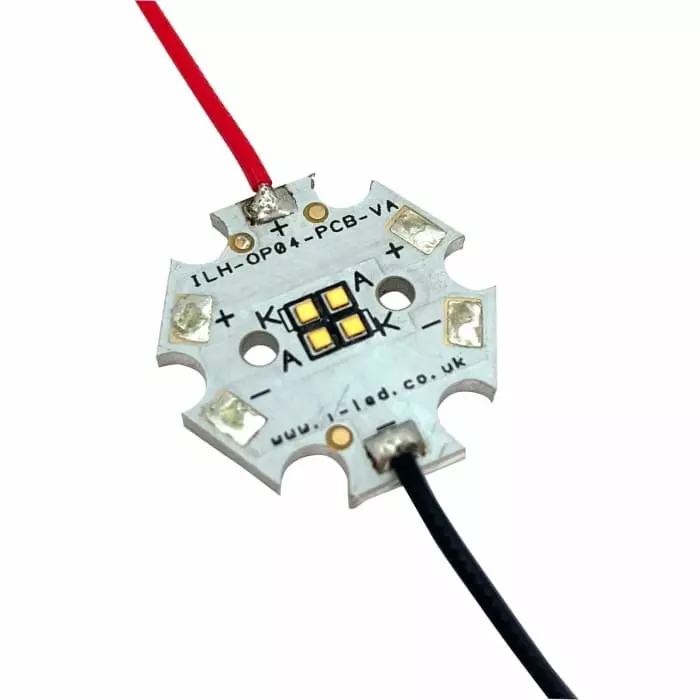 Intelligent LED Solutions OSLON Pure 1010 4 PowerStar LED Circular Array, 4 Deep Blue LED, ILH-OP04-DEBL-SC221-WIR200.