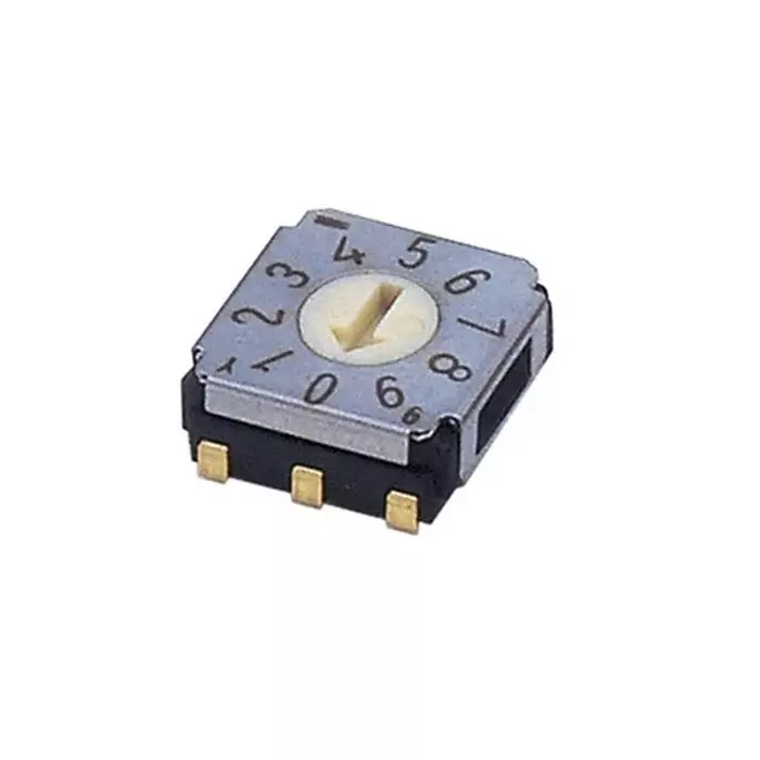 NIDEC COPAL ELECTRONICS GMBH SA-7000 Series BCD Rotary Switch 10 Position 100 mA J-Hook Terminal, SA-7030TA