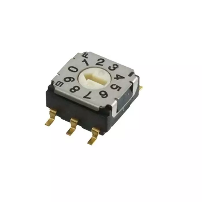 NIDEC COPAL ELECTRONICS GMBH SH-7000 Series BCD Rotary Switch 10 Position 100 mA Gull Wing Terminal, SH-7010TB