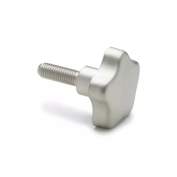 Elesa Natural Stainless Steel Knob M8 x 20 Threaded Stud, 169561