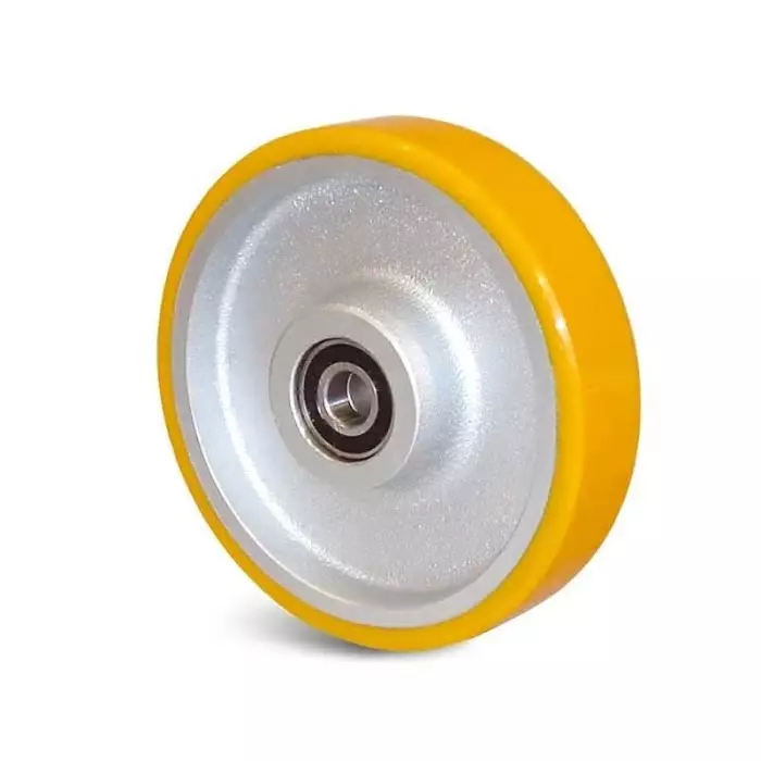 Guitel Hervieu Grey Yellow Polyurethane Abrasion Resistant Trolley Wheel 160 Kg, 23-412-075R12