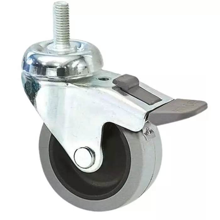 Guitel Hervieu Braked Swivel Castor Wheel 50 Kg Capacity 80 mm Wheel, CP1FD080-322L10