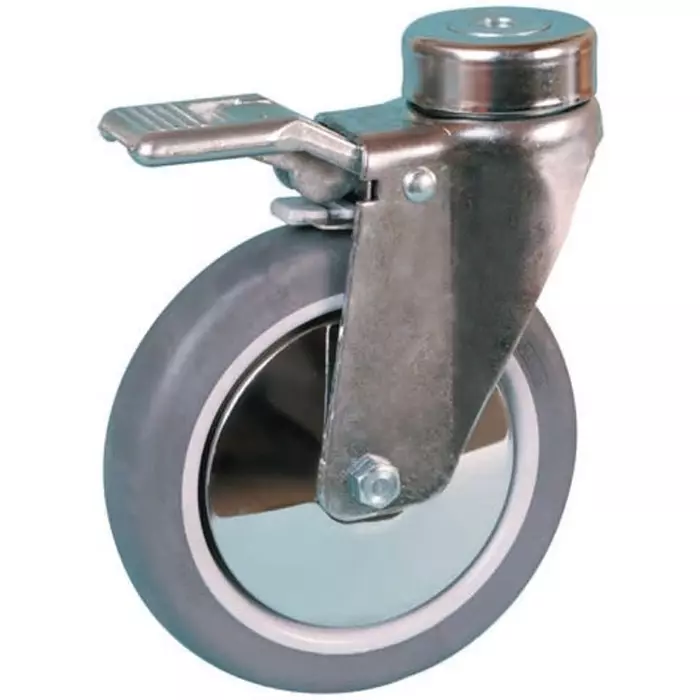Guitel Hervieu Braked Swivel Castor Wheel 100 Kg Capacity 125 mm Wheel, 349221