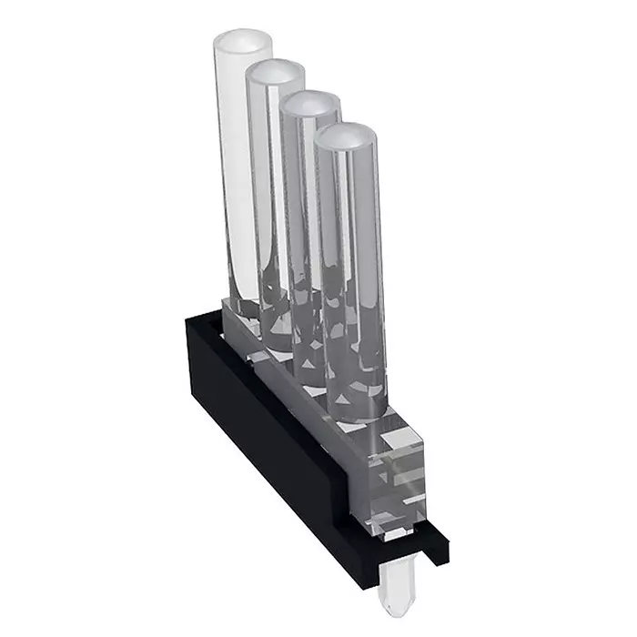 MENTOR PCB Mounted 4-Way LED Light Pipe Quad-Level-Row Clear Dome Lens, 1296.7014 (Pack of 100 Pcs)