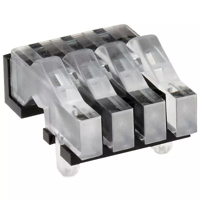 MENTOR PCB Mounted 4-Way Right Angle LED Light Pipe Clear Rectangle Lens, 1278.1004 (Pack of 10 Pcs)