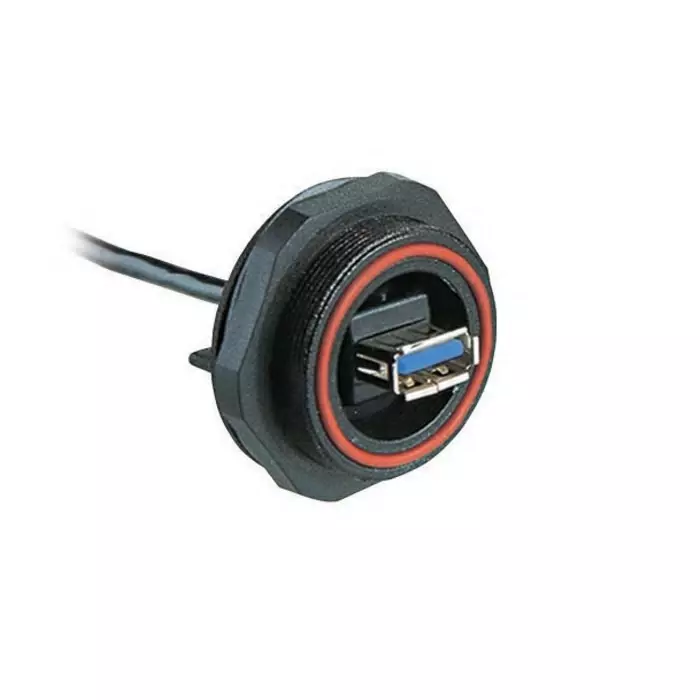 BULGIN LIMITED Straight Panel Mount Socket- Single Port Type Type A 3 IP68 USB Connector, PX0849/A3