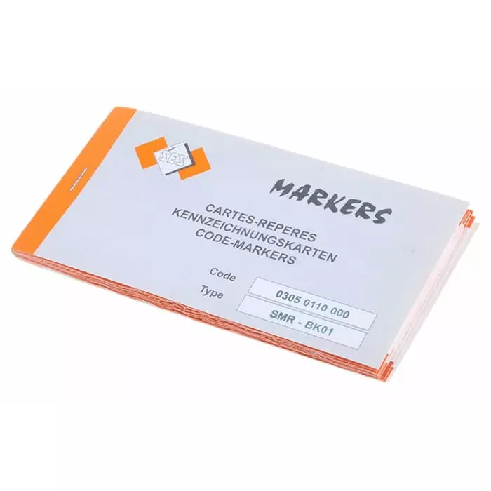 SES Sterling Adhesive Cable Marker Book Black on White Pre-Printed 0-9, 03050110000
