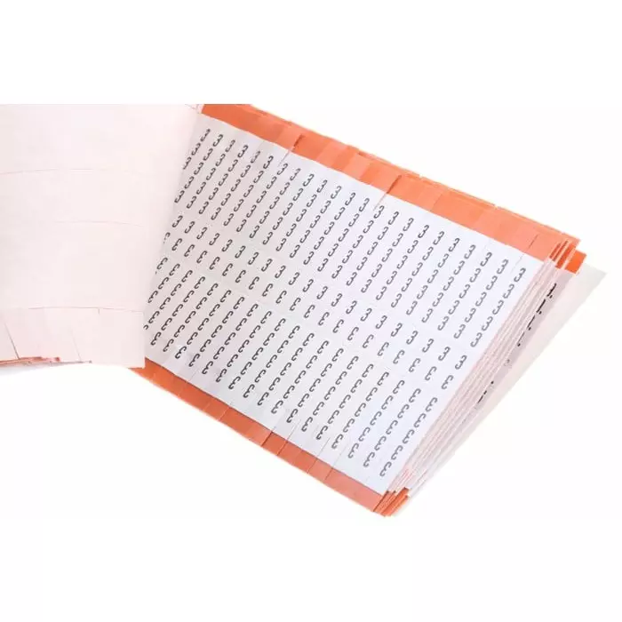 SES Sterling Adhesive Cable Marker Book Black on White Pre-Printed 0-9, 03050110000