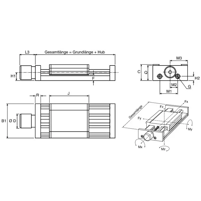 Rose+Krieger Positioning Table 249.5 mm 215N Static Load Rating, FNA8036TA0219