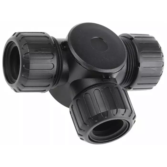 Adaptaflex T Piece Conduit Fitting 21mm Nominal Size M20 Nylon 66 Black, ASF21X3/T