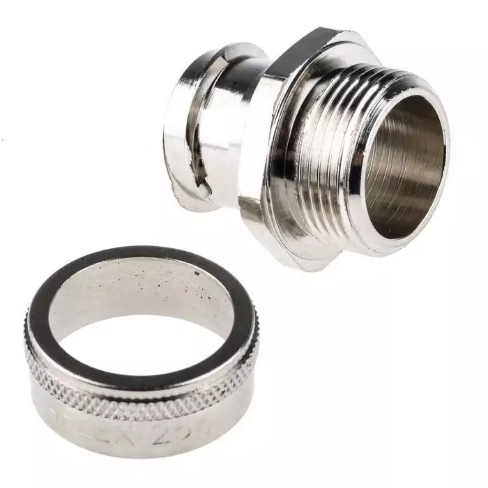 Adaptaflex Straight Conduit Fitting 25mm Nominal Size M25 Brass Silver IP54 Rating, 7TCA296020R0194SP25/M25/A (Pack of 10 Pcs)