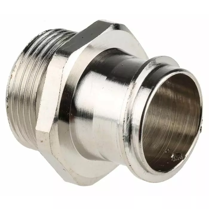 Adaptaflex Straight Conduit Fitting 25mm Nominal Size M25 Brass Silver IP54 Rating, 7TCA296020R0194SP25/M25/A (Pack of 10 Pcs)