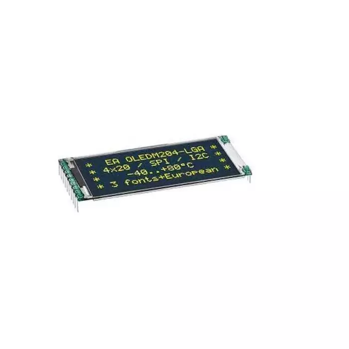 Display Visions OLED Display 2.0 inch Yellow 4x20 Pixels Graphics I2C SPI Interface, EA OLEDM204-GGA (Pack of 24 Pcs)