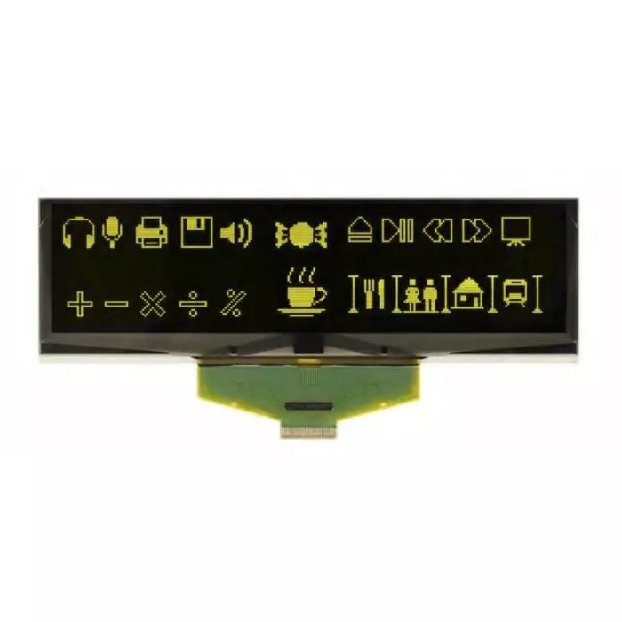 Display Visions Passive Matrix OLED Display 5.5 inch Yellow 256x64 Pixels COB SPI Interface, EA W256064-XGLG