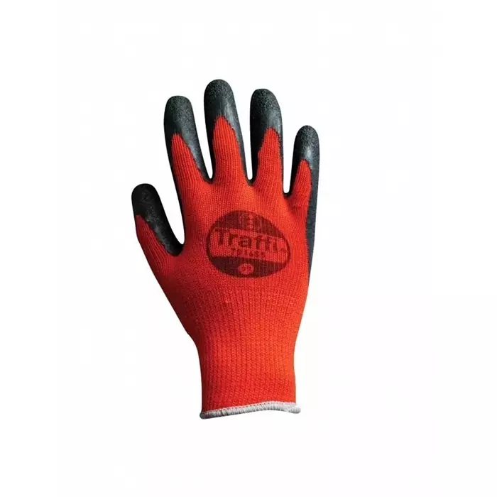Traffi Polycotton Work Gloves Latex Coating Red Size 8, A-TG1655-RD-8