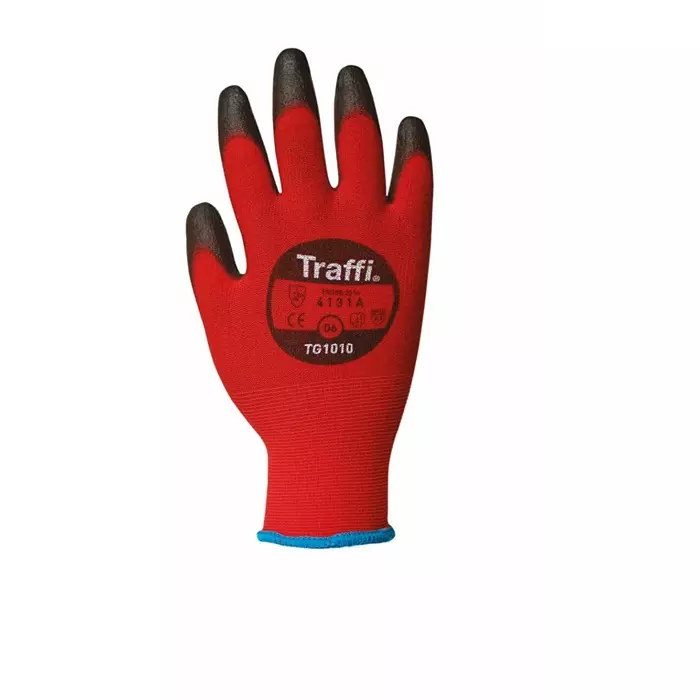 Traffi Classic General Purpose Work Gloves Polyurethane Coating Nylon Red Size 10, T21-TG1010PK-10
