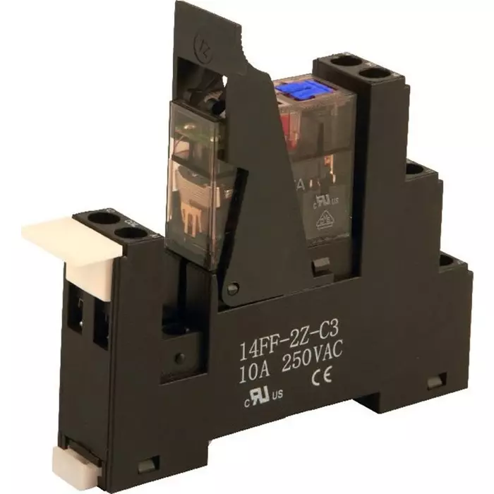Hongfa Europe GMBH RMTFL Series Interface Relay DIN Rail Mount 12V dc Coil DPDT 2-Pole 16A Load, 2RMTFL-12-3