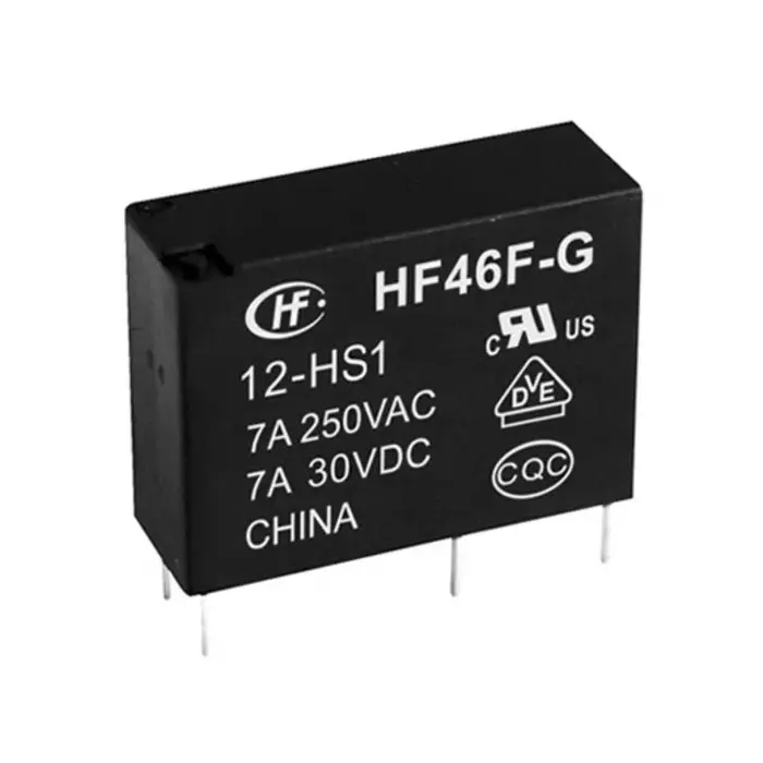 Hongfa Europe GMBH PCB Mount Power Relay 24V DC Coil 10A Switching Current SPST, HF46F-G/024-HS1F(610) (Pack of 5 Pcs)
